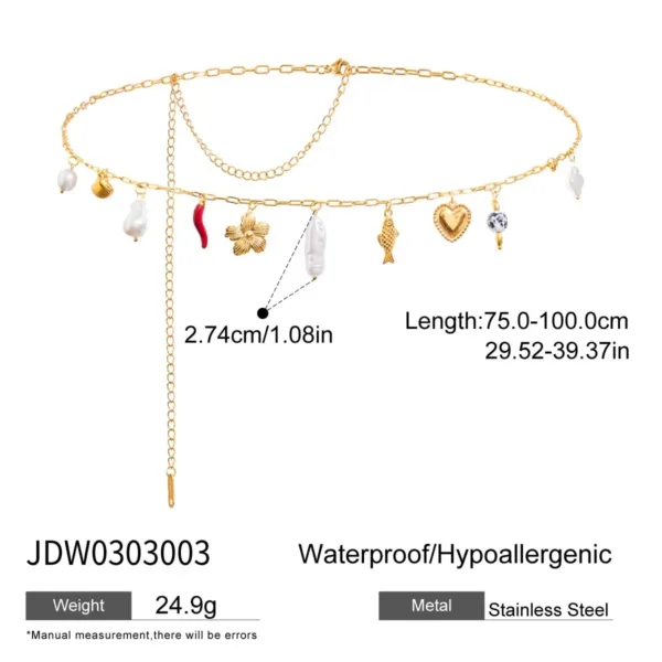 Ceramic Pearl Waist Belly Chain - Image 7