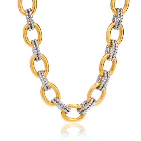 Two Color Stainless Steel Necklace