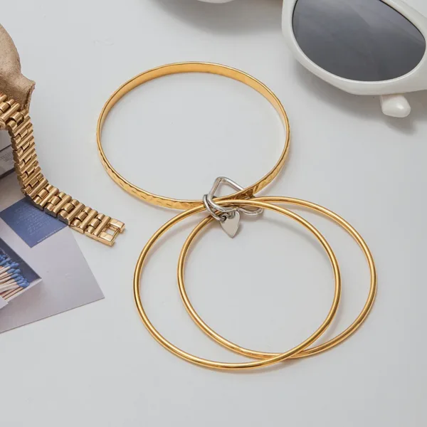 Minimalist Heart Bangle for Women - Image 6