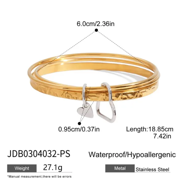 Minimalist Heart Bangle for Women - Image 7