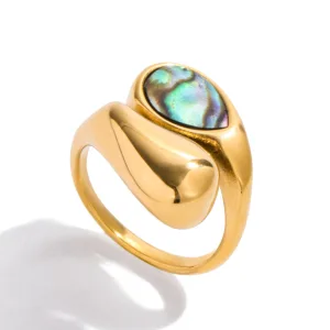 Water Drop Shape Shell Rings