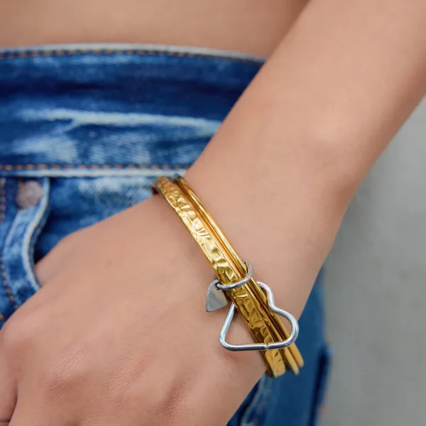 Minimalist Heart Bangle for Women - Image 3