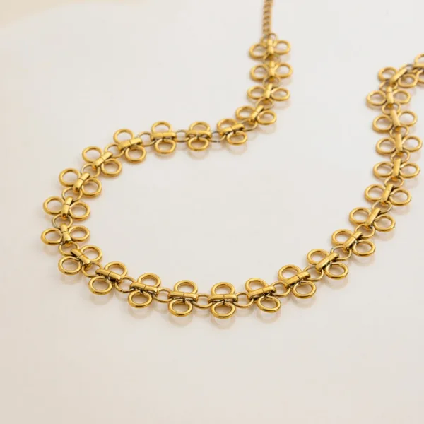 Vintage Round Skeleton Chain Necklace - Image 5