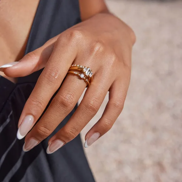 Minimalist Zirconia Stainless Steel Ring - Image 2